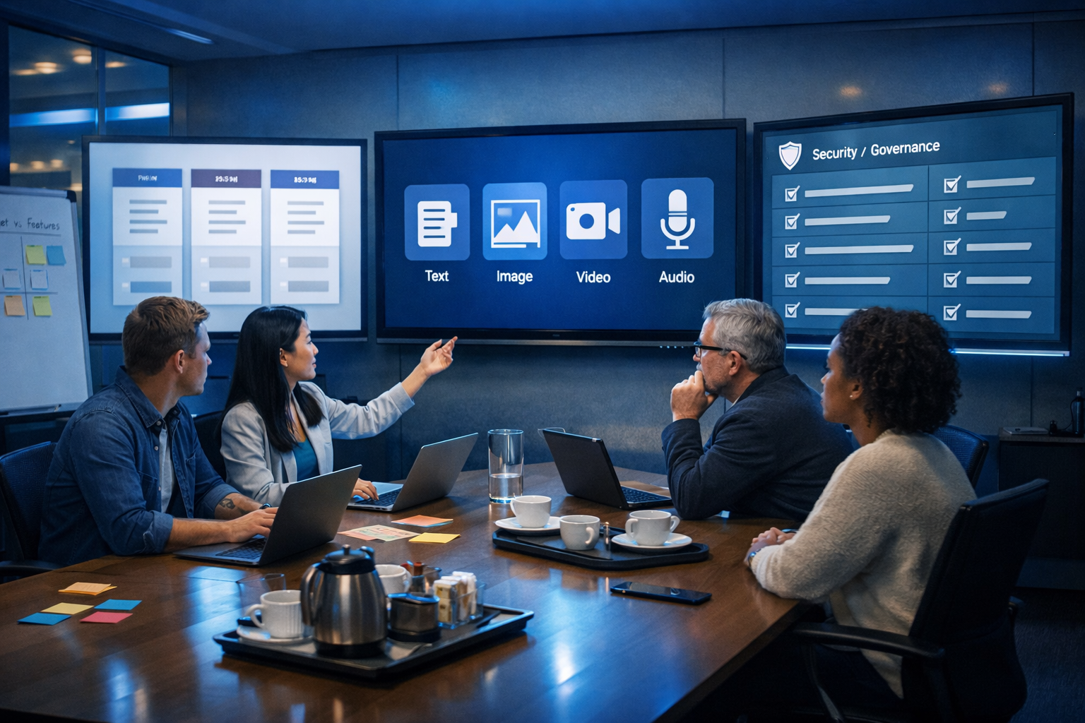 How do enterprise AI content platforms compare in pricing and features