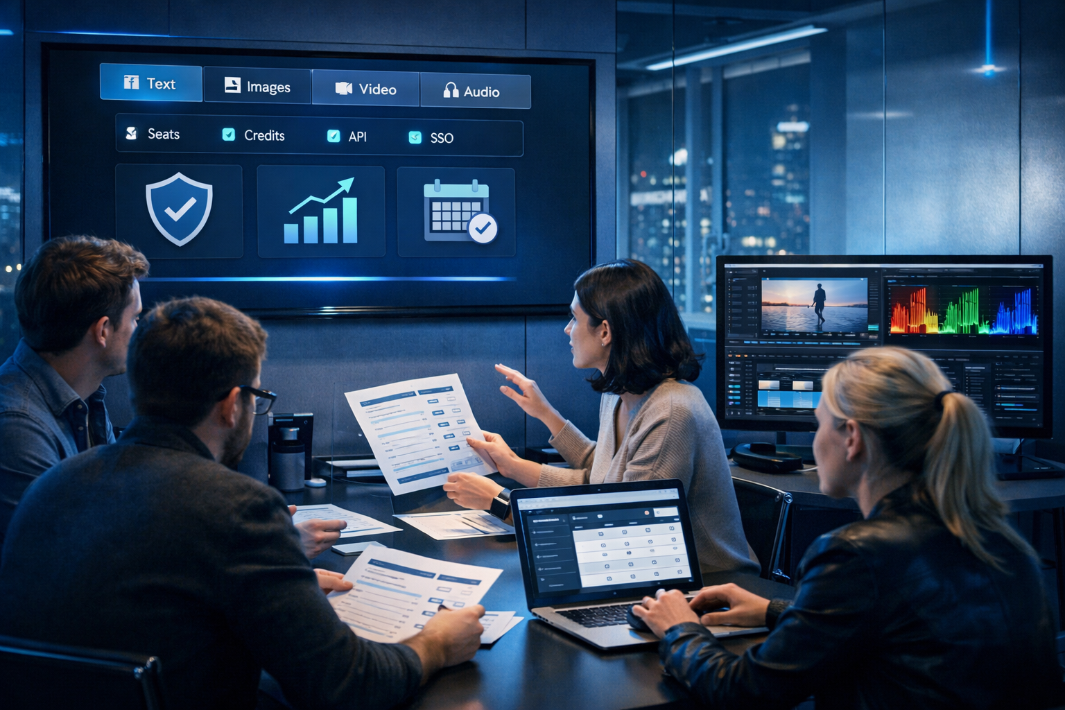 How do enterprise AI content platforms compare in pricing and features